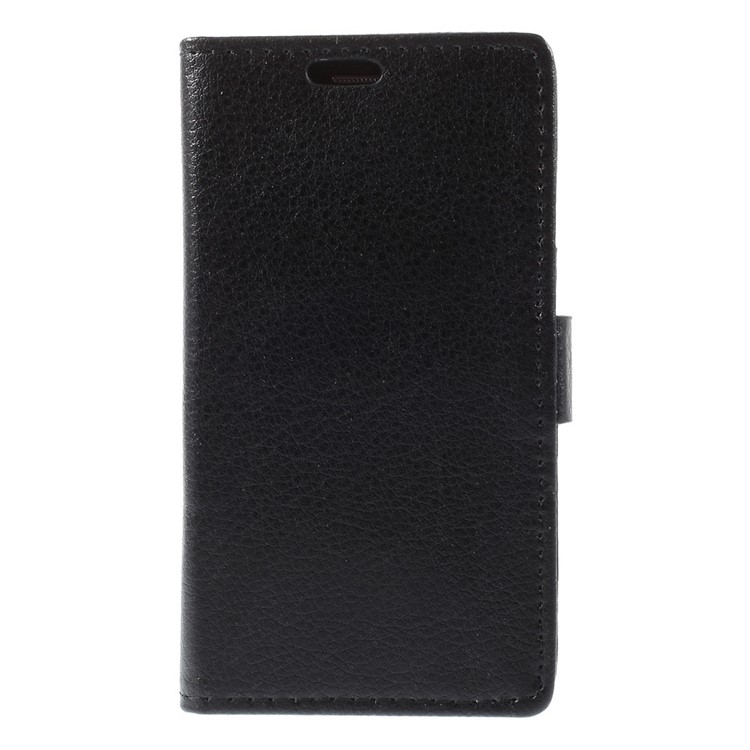 Lychee Grain Leather Wallet Stand Case for Samsung Galaxy J1 / J1 4G - Black-3