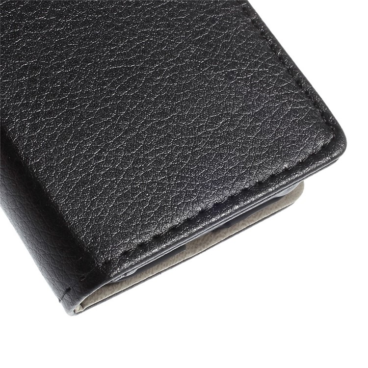 Lychee Grain Leather Wallet Stand Case for Samsung Galaxy J1 / J1 4G - Black-7