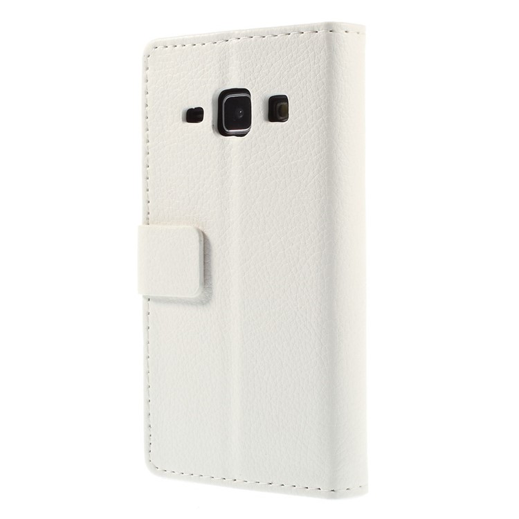 Lychee Grain Leather Wallet Stand Case for Samsung Galaxy J1 / J1 4G - White-2