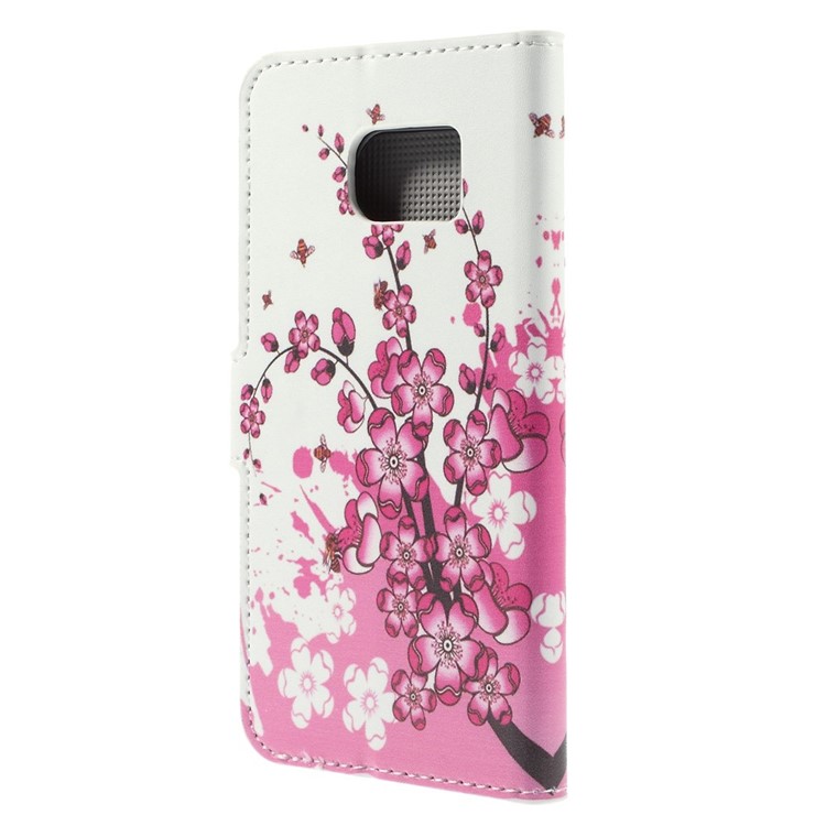 Stand Leather Cover with Card Slots for Samsung Galaxy S6 edge G925 - Plum Blossom-2