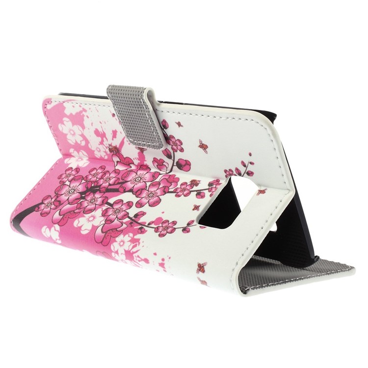 Stand Leather Cover with Card Slots for Samsung Galaxy S6 edge G925 - Plum Blossom-5