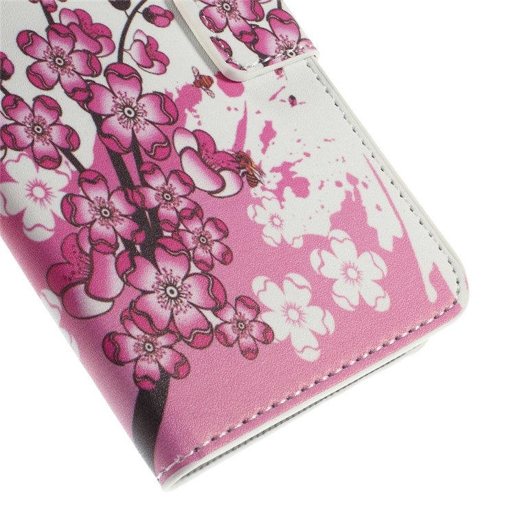 Stand Leather Cover with Card Slots for Samsung Galaxy S6 edge G925 - Plum Blossom-7