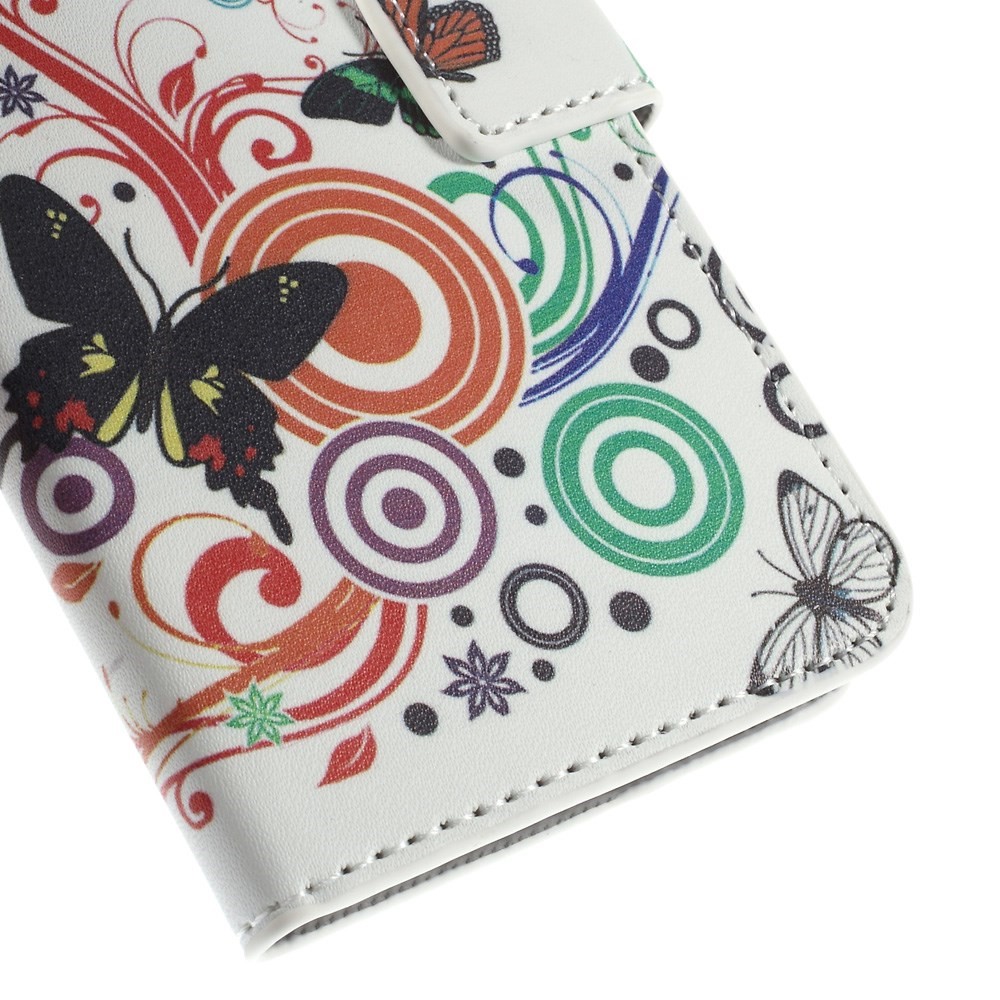 Leather Case Card Cash Holder for Samsung Galaxy S6 edge G925 - Butterflies and Circles-6