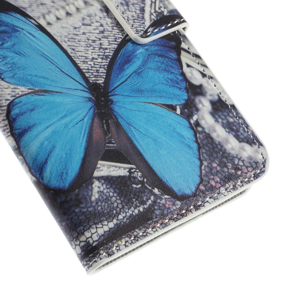 Magnetic Leather Stand Cover for Samsung Galaxy S6 edge G925 - Blue Butterfly-7