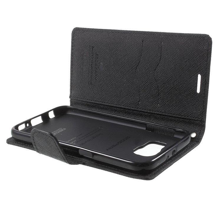 MERCURY Goospery Fancy Diary Leather Case for Samsung Galaxy S6 G920 with Stand - Black-10