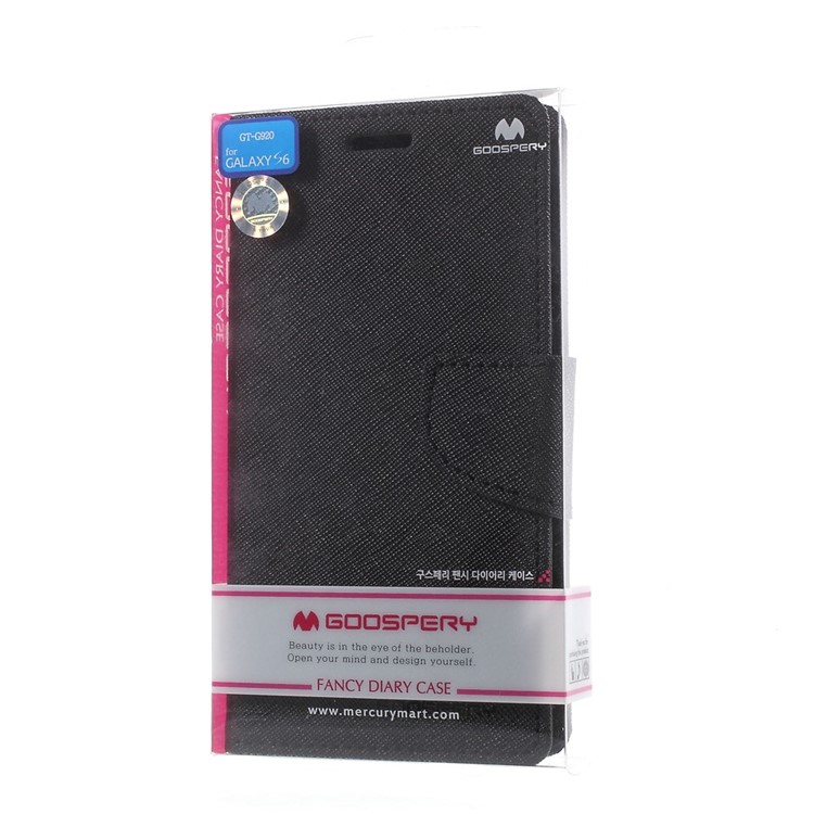 MERCURY Goospery Fancy Diary Leather Case for Samsung Galaxy S6 G920 with Stand - Black-11