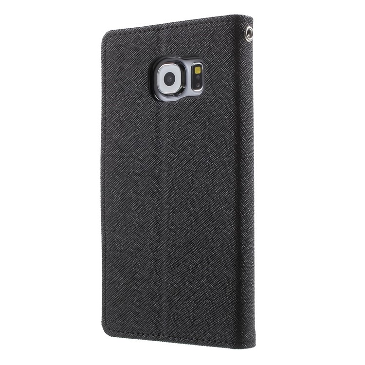 MERCURY Goospery Fancy Diary Leather Case for Samsung Galaxy S6 G920 with Stand - Black-2