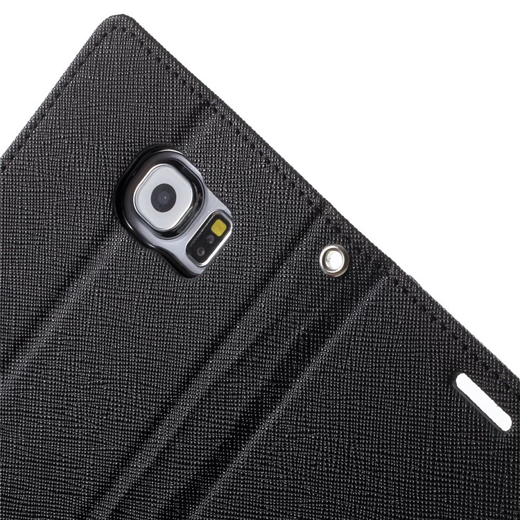 MERCURY Goospery Fancy Diary Leather Case for Samsung Galaxy S6 G920 with Stand - Black-7