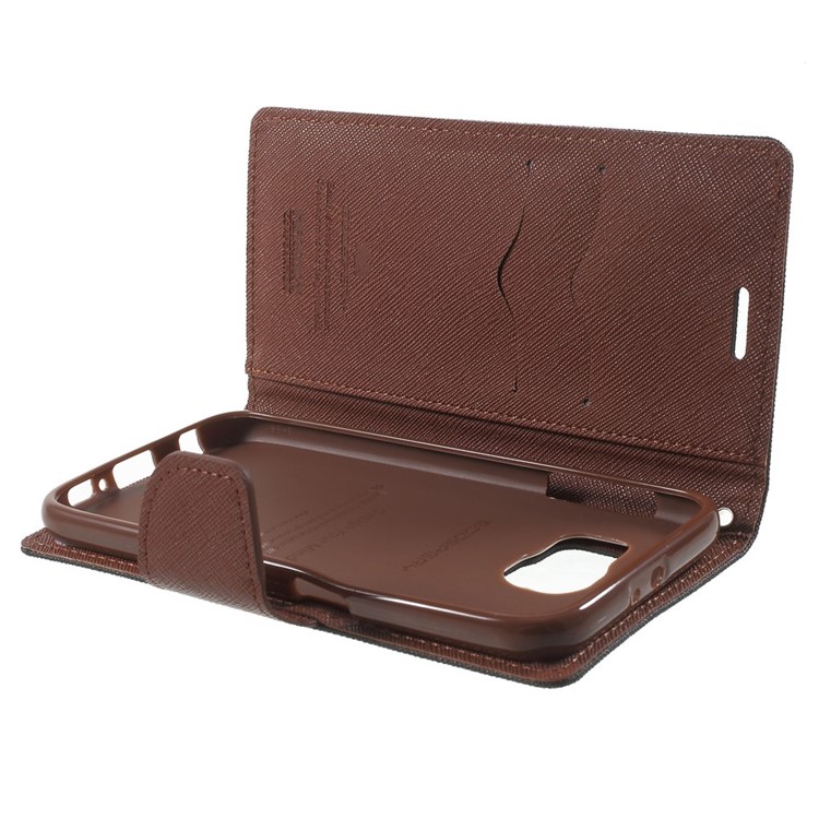 MERCURY Goospery Fancy Diary Leather Case for Samsung Galaxy S6 G920 with Stand - Brown / Black-10