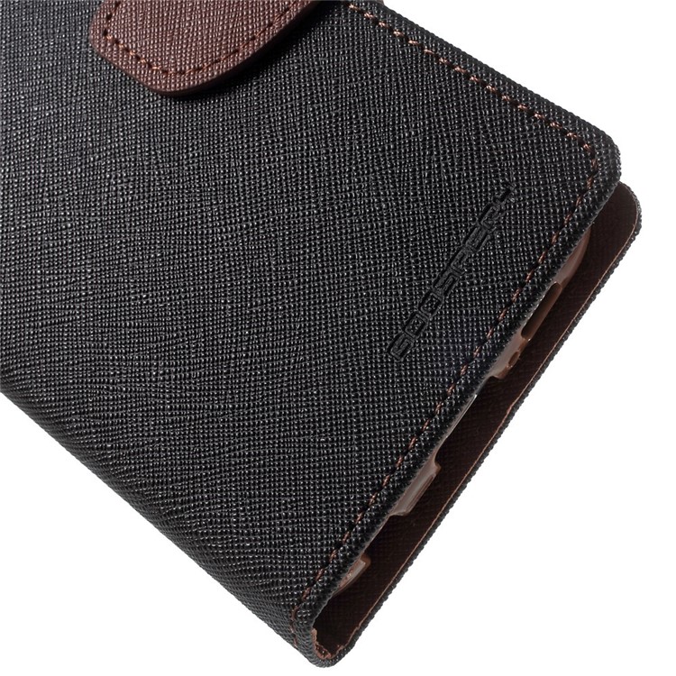 MERCURY Goospery Fancy Diary Leather Case for Samsung Galaxy S6 G920 with Stand - Brown / Black-8