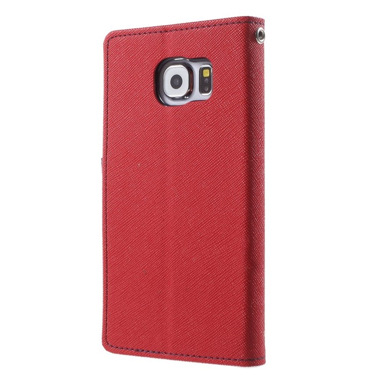 MERCURY Goospery Fancy Diary Leather Case for Samsung Galaxy S6 G920 with Stand - Red-2