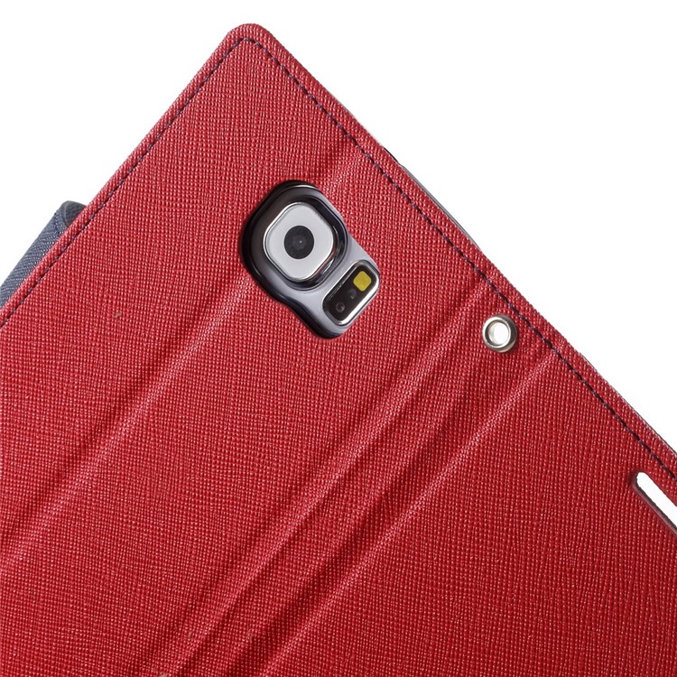 MERCURY Goospery Fancy Diary Leather Case for Samsung Galaxy S6 G920 with Stand - Red-7