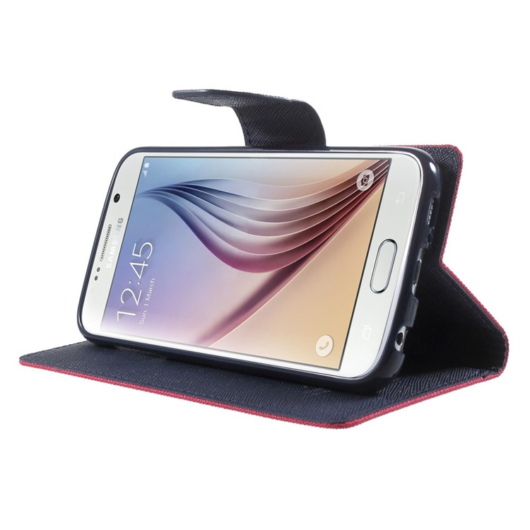 MERCURY Goospery for Samsung Galaxy S6 G920 Fancy Diary Leather Stand Cover - Rose-3