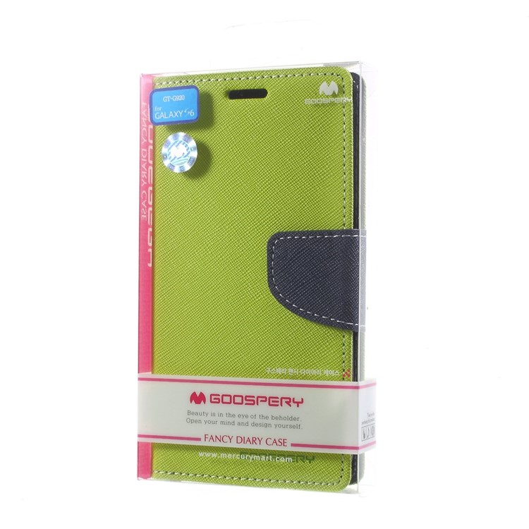 MERCURY Goospery for Samsung Galaxy S6 G920 Fancy Diary Leather Stand Cover - Green-11
