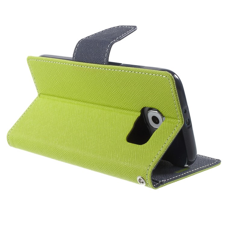 MERCURY Goospery for Samsung Galaxy S6 G920 Fancy Diary Leather Stand Cover - Green-4