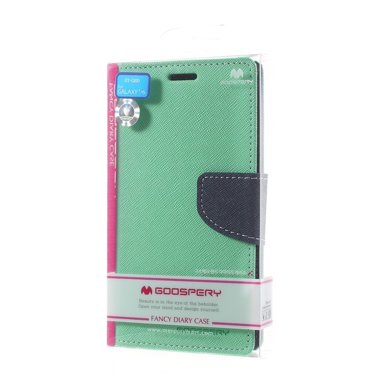 MERCURY Goospery for Samsung Galaxy S6 G920 Fancy Diary Leather Stand Cover - Cyan-10