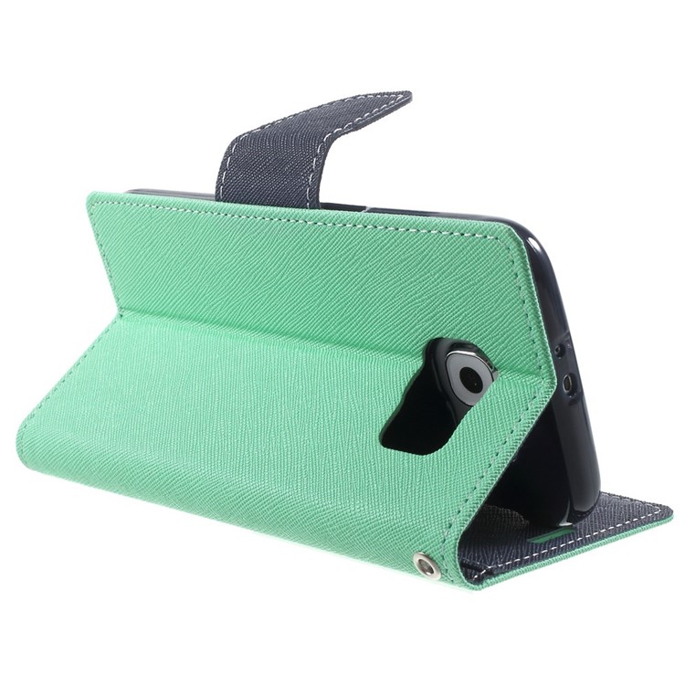 MERCURY Goospery for Samsung Galaxy S6 G920 Fancy Diary Leather Stand Cover - Cyan-4