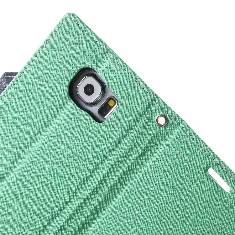 MERCURY Goospery for Samsung Galaxy S6 G920 Fancy Diary Leather Stand Cover - Cyan-6