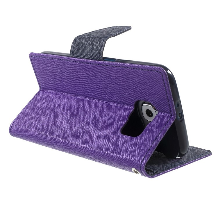 MERCURY Goospery for Samsung Galaxy S6 G920 Fancy Diary Leather Stand Shell - Purple-4