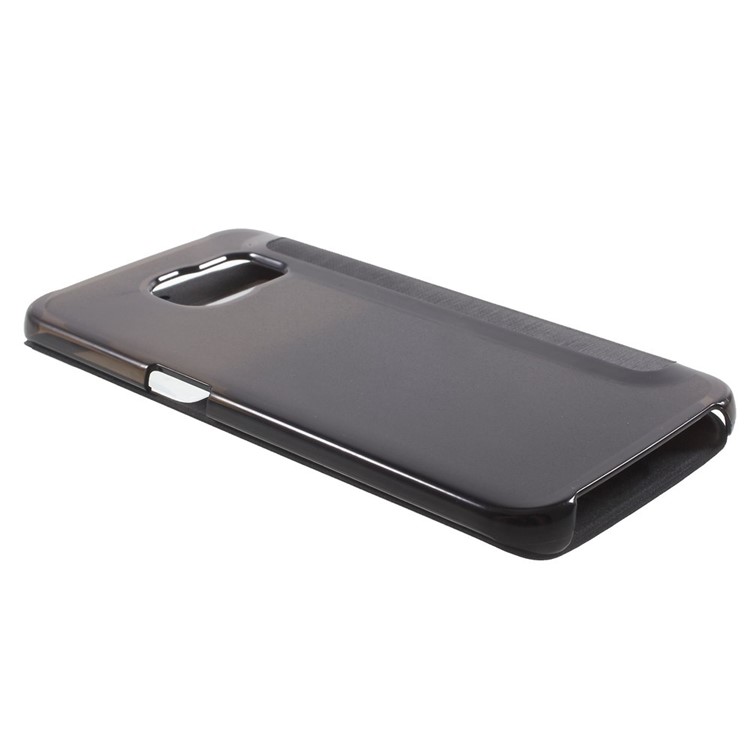 View Window Leather Folio Case for Samsung Galaxy S6 edge G925 - Black-3