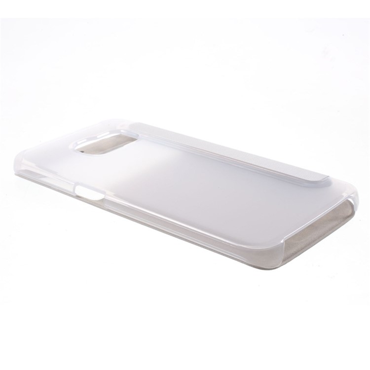 View Window Leather Folio Case for Samsung Galaxy S6 edge G925 - White-3