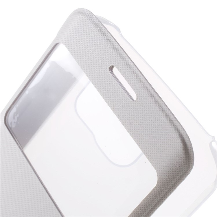 View Window Leather Folio Case for Samsung Galaxy S6 edge G925 - White-5