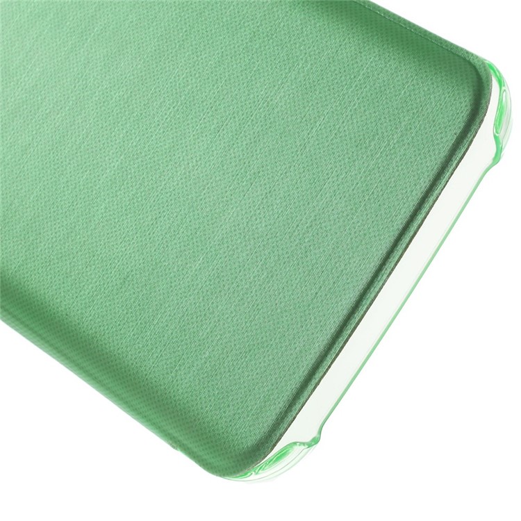 View Window Leather Folio Cover for Samsung Galaxy S6 edge G925 - Cyan-6