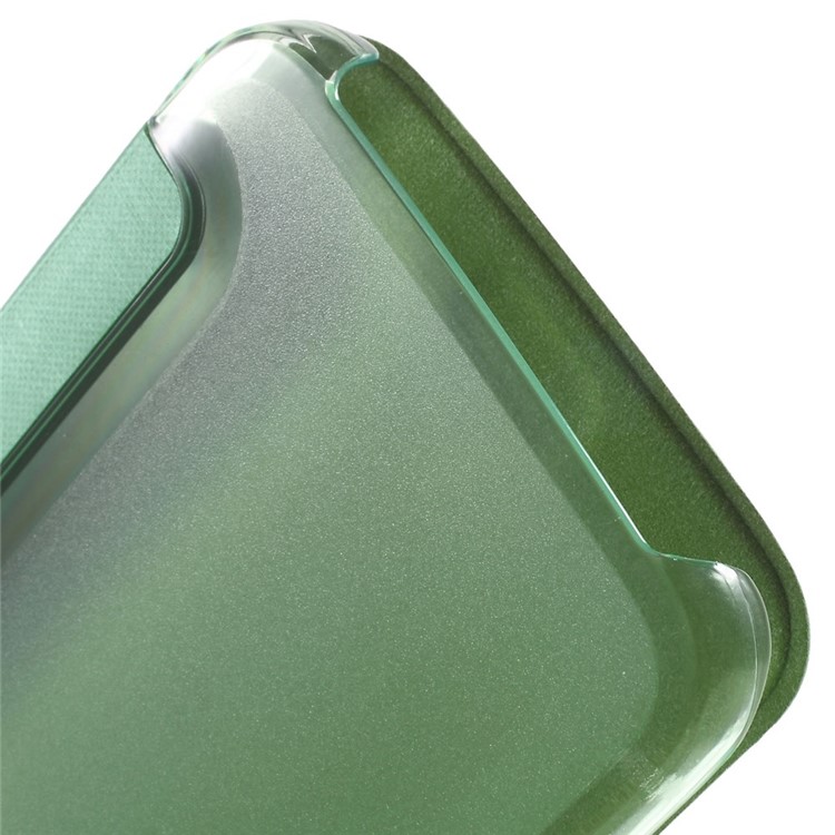 View Window Leather Folio Cover for Samsung Galaxy S6 edge G925 - Cyan-7