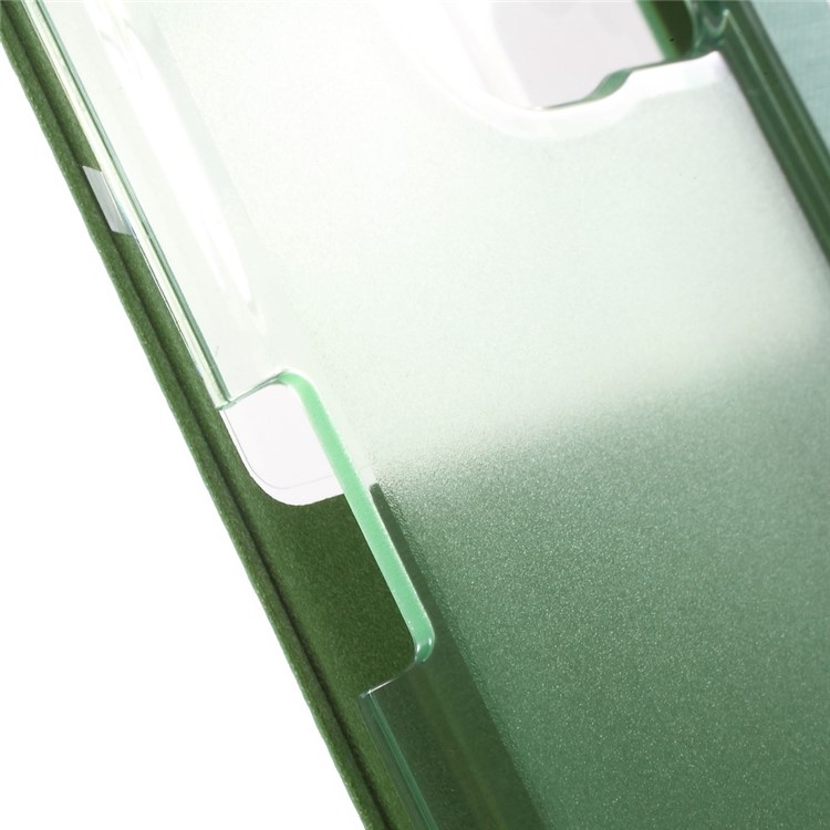 View Window Leather Folio Cover for Samsung Galaxy S6 edge G925 - Cyan-8