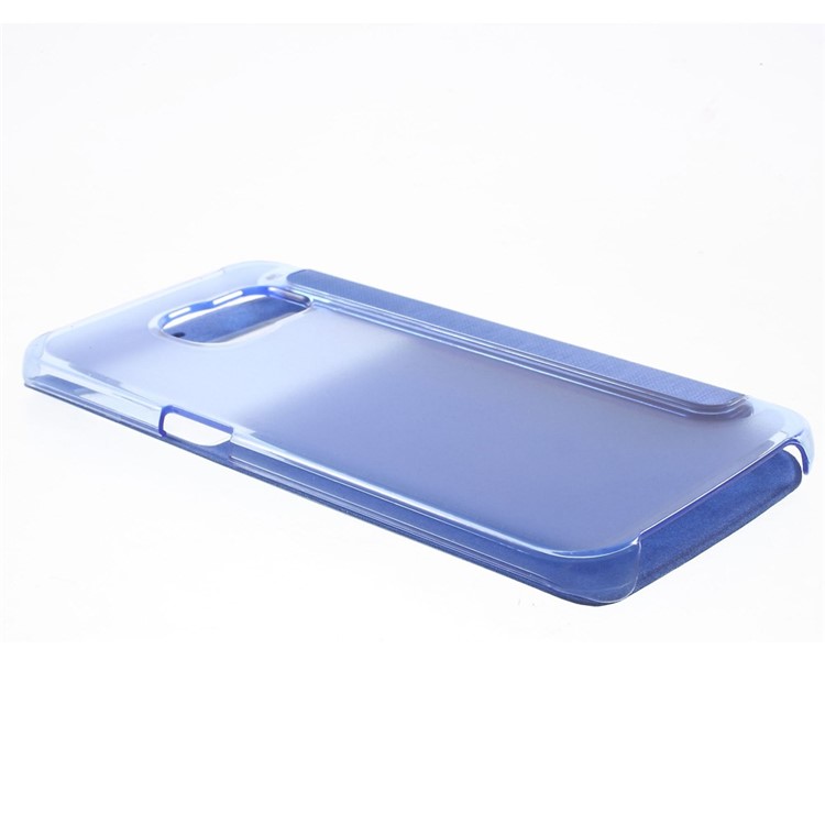 For Samsung Galaxy S6 edge G925 View Window Leather Folio Shell Cover - Blue-3
