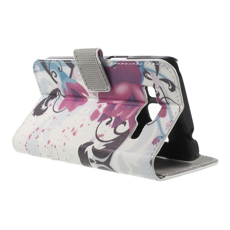 Kapok Flower Leather Wallet Stand Case for Galaxy Core Prime SM-G360-3