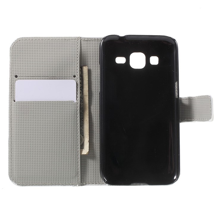 Kapok Flower Leather Wallet Stand Case for Galaxy Core Prime SM-G360-9