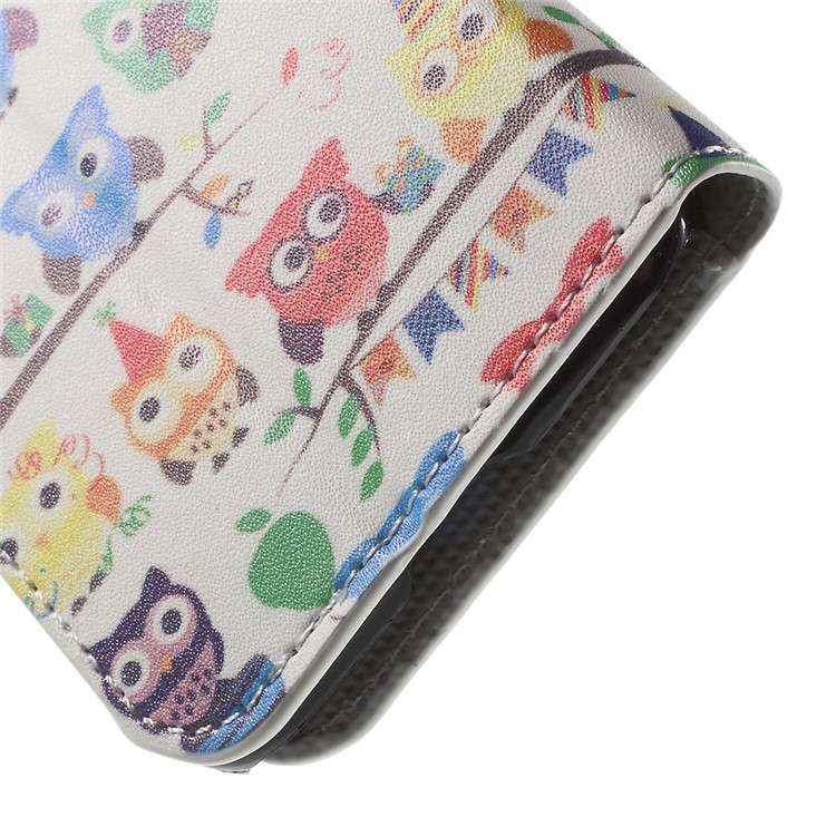 Multiple Cute Owls Leather Wallet Stand Cover for Galaxy Core Prime SM-G360-8