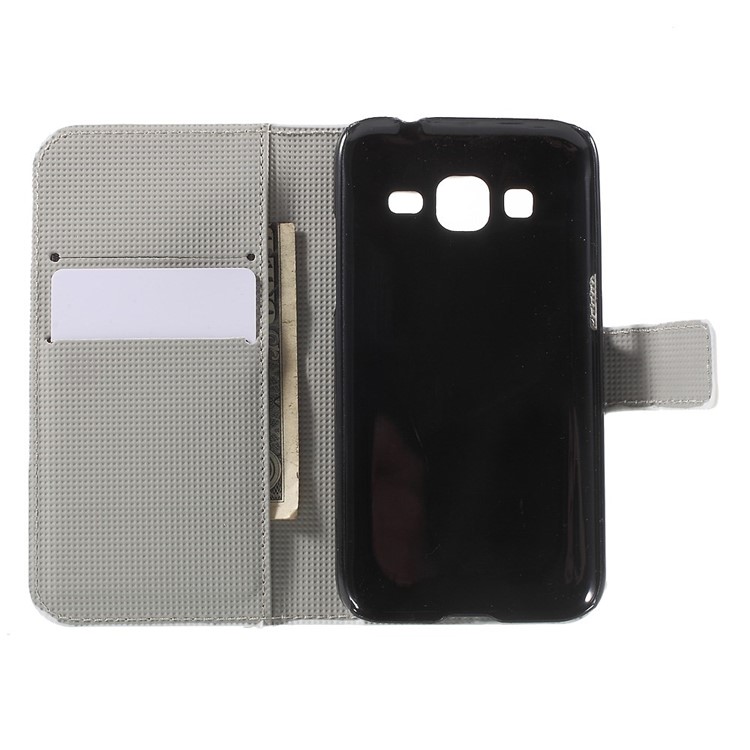 Owl Lover and Flowers Leather Wallet Stand Cover for Galaxy Core Prime SM-G360-4