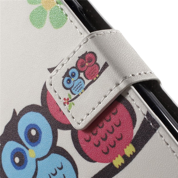 Owl Lover and Flowers Leather Wallet Stand Cover for Galaxy Core Prime SM-G360-9