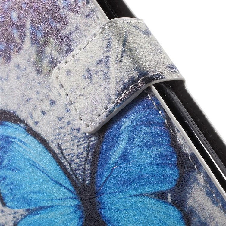 Blue Butterfly Flip Leather Wallet Stand Shell for Galaxy Core Prime SM-G360-8