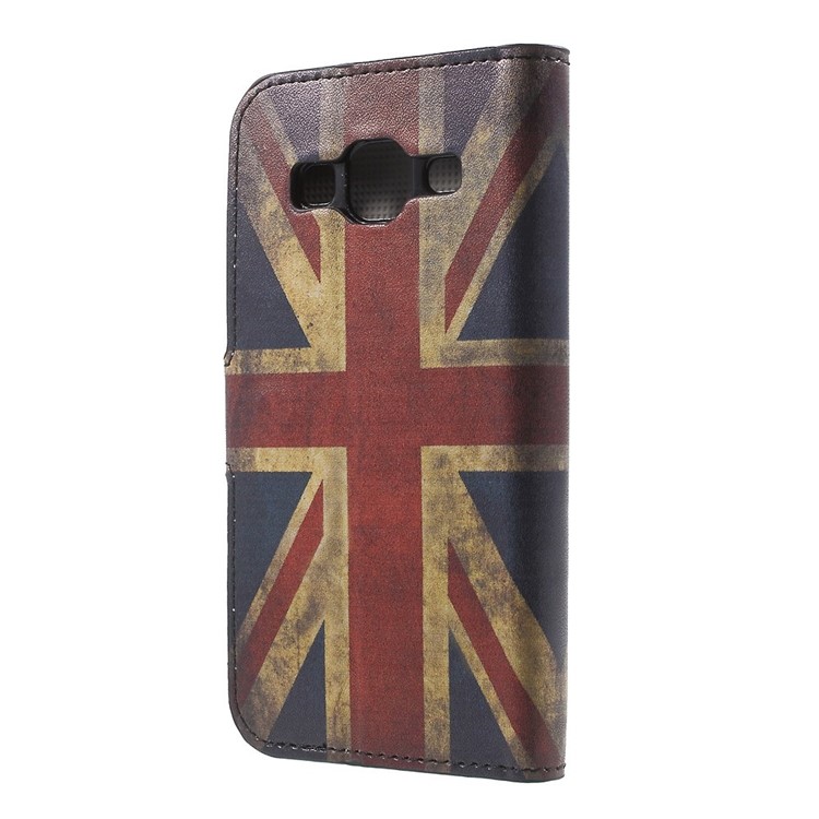 Retro UK Flag Flip Leather Card Holder Stand Cover for Galaxy Core Prime SM-G360-2