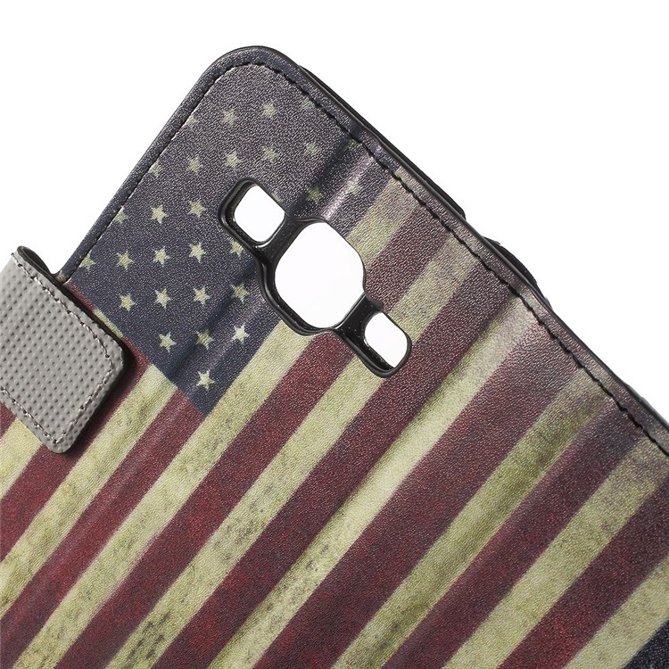 Vintage US Flag Magnetic Leather Card Holder Shell for Galaxy Core Prime SM-G360-6