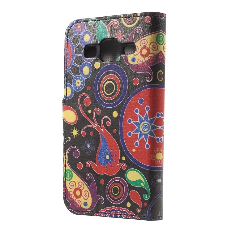 Paisley Style Magnetic Leather Wallet Stand Cover for Galaxy Core Prime SM-G360-8
