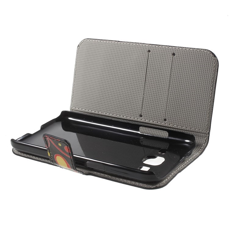 Paisley Style Magnetic Leather Wallet Stand Cover for Galaxy Core Prime SM-G360-4