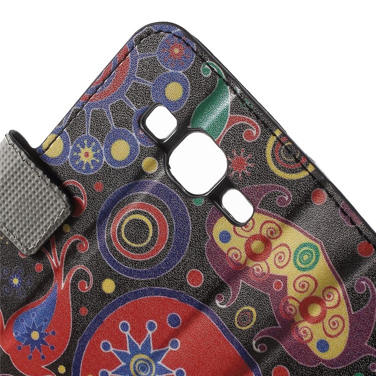 Paisley Style Magnetic Leather Wallet Stand Cover for Galaxy Core Prime SM-G360-5