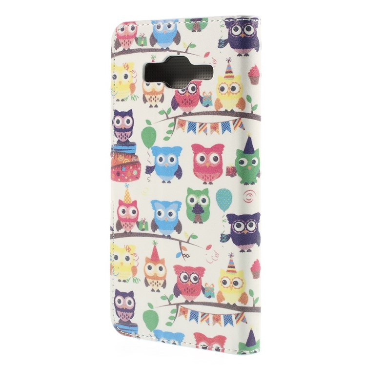 Multiple Cute Owls Magnetic Stand Leather Cover for Samsung Galaxy Grand Prime SM-G530H-1
