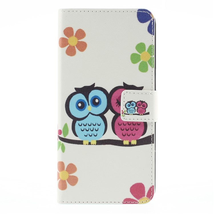 Owl Lover and Flowers Magnetic Stand Leather Shell for Samsung Galaxy Grand Prime SM-G530H-3