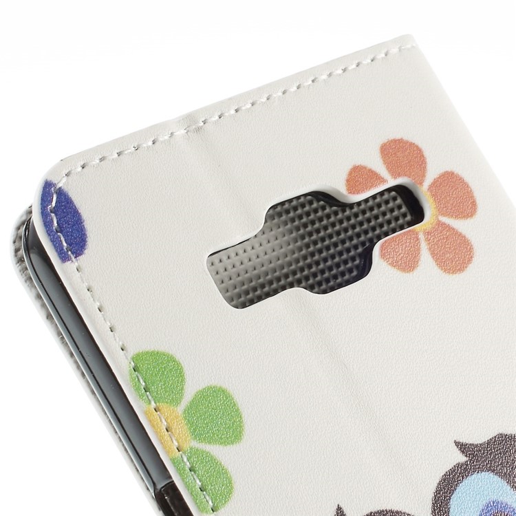 Owl Lover and Flowers Magnetic Stand Leather Shell for Samsung Galaxy Grand Prime SM-G530H-8