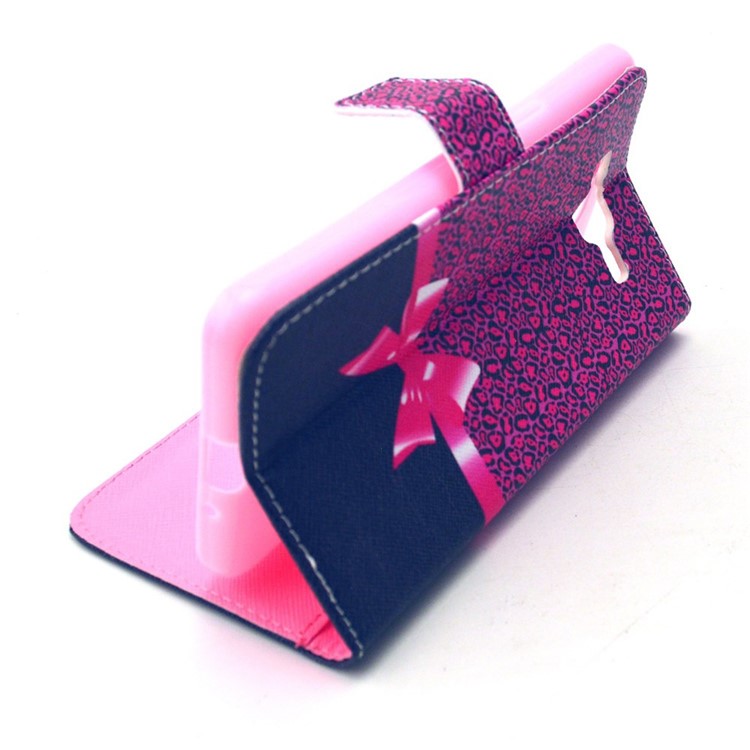 Leather Card Holder Cover for Galaxy Grand Prime SM-G530H - Leopard and Bowknot-5