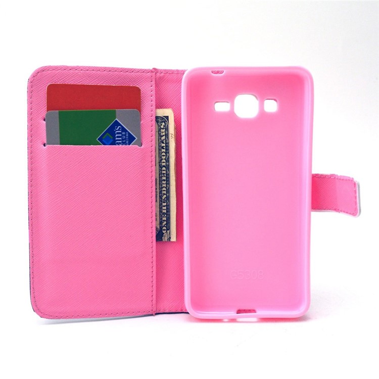 Leather Card Holder Cover for Galaxy Grand Prime SM-G530H - Leopard and Bowknot-6