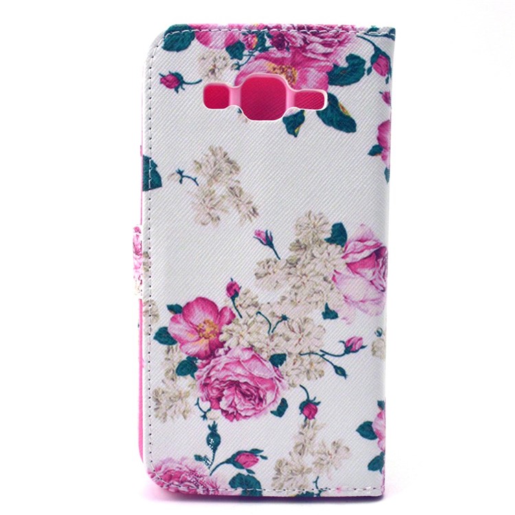 Leather Card Holder Case for Galaxy Grand Prime SM-G530H - Rose Flowers-2