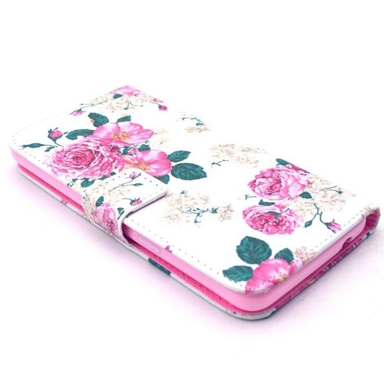 Leather Card Holder Case for Galaxy Grand Prime SM-G530H - Rose Flowers-3