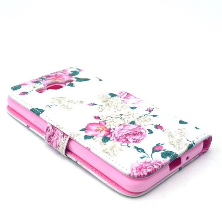 Leather Card Holder Case for Galaxy Grand Prime SM-G530H - Rose Flowers-4