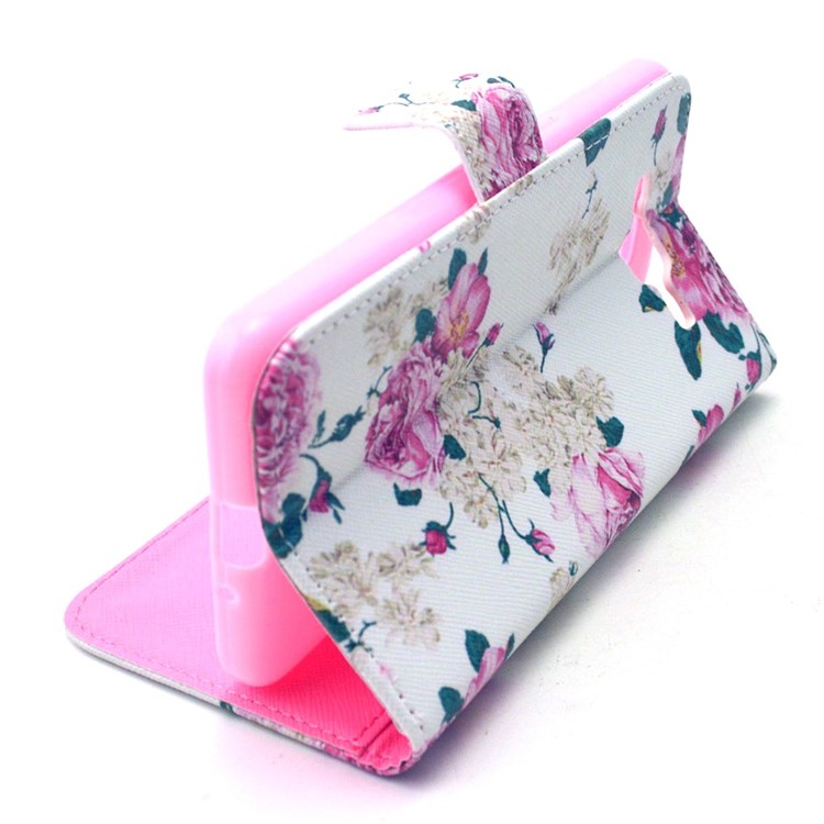 Leather Card Holder Case for Galaxy Grand Prime SM-G530H - Rose Flowers-5